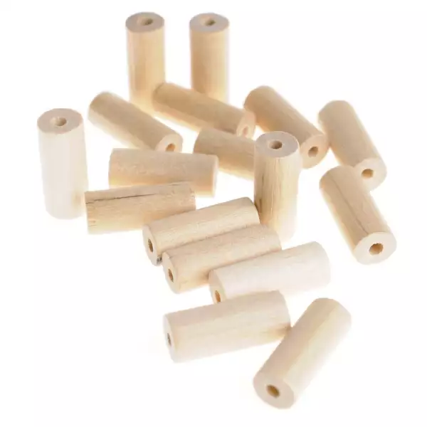 Houten kralen cilinder 20 x 8,6 mm 25 stuks