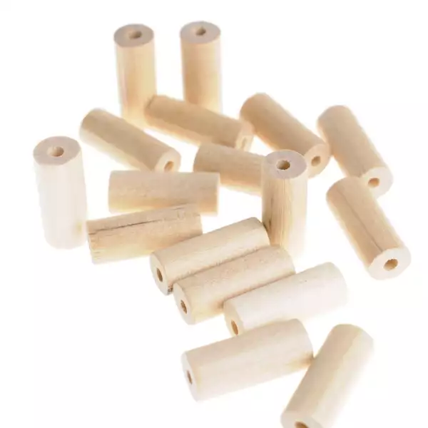 Houten kralen cilinder 20 x 8,6 mm 25 stuks