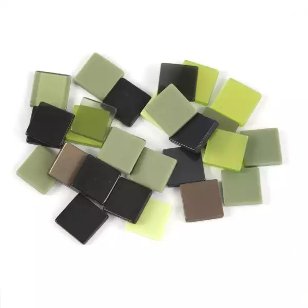 Mini mozaïek kunsthars 10 x 10 mm groen/bruin