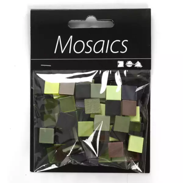 Mini mozaïek kunsthars 10 x 10 mm groen/bruin