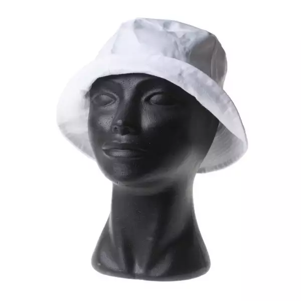 Katoenen zonnehoedje wit (model vissershoedje)